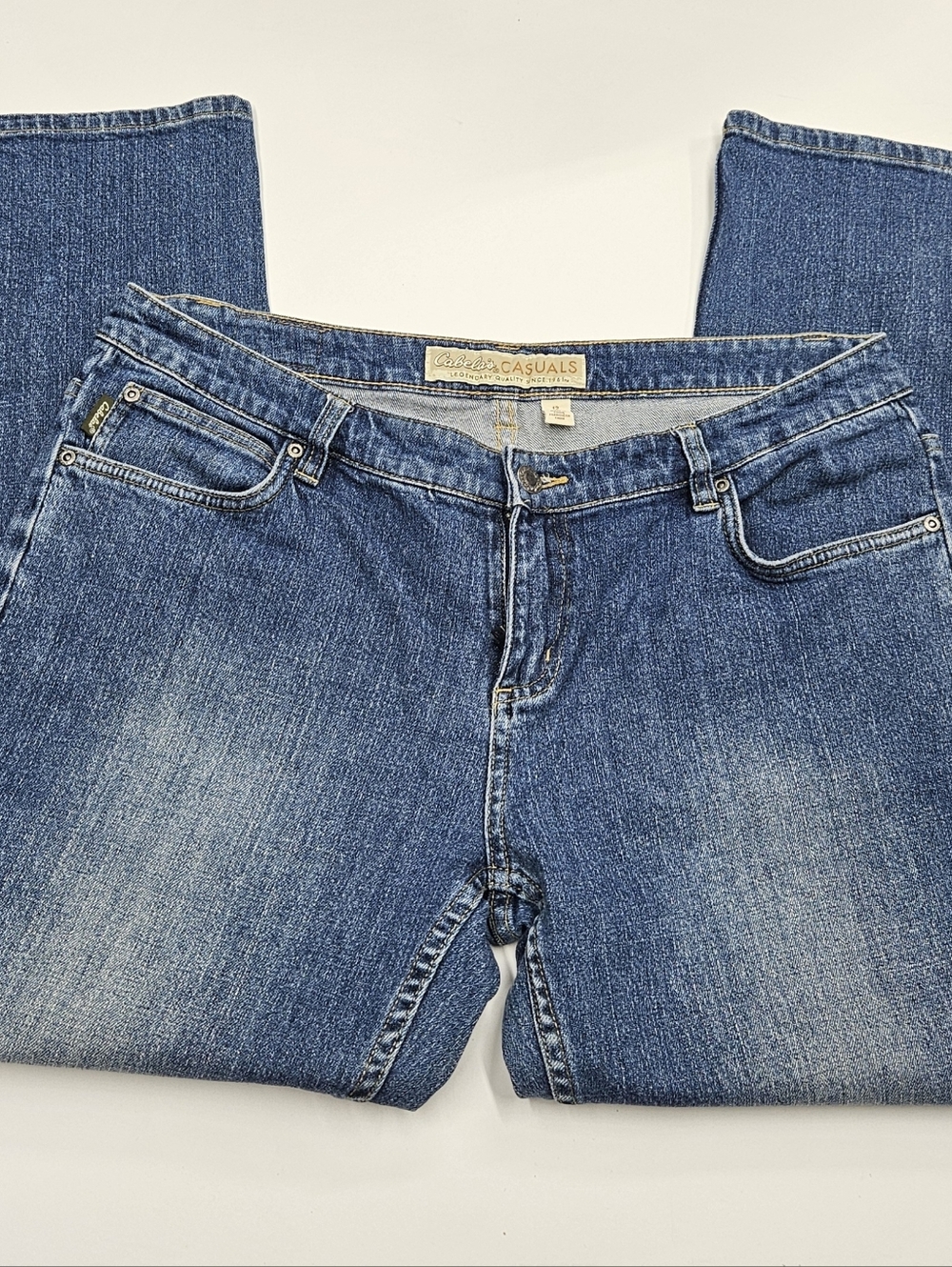 Cabela's Womens Dark Blue Denim Jeans with Contrast Stitching Pants